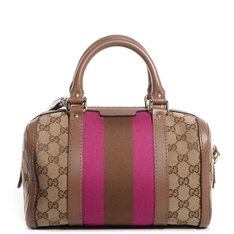 gucci monogrammed vintage webbed small boston handbag